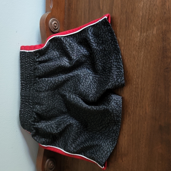 Jordan, Boys Shorts, Sz 12 mos. Black, Red, Jordan Tag by White Piping left - Picture 4 of 5